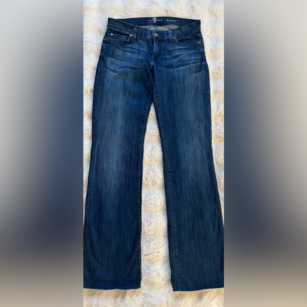 7 For All Mankind Bootcut Jeans Womens 29 Blue Dark Wash Denim Low raise
